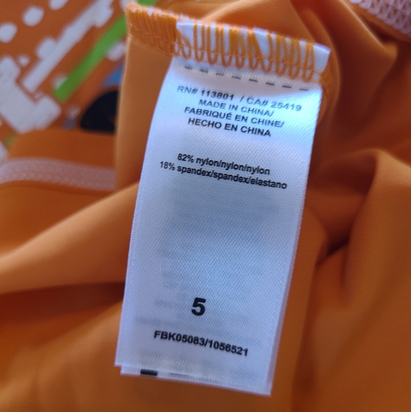 (1607) Flapdoodles Children's Outdoor Sun/Swim Shirt, UPF-50, Size: 5 Orange - Picture 8 of 12